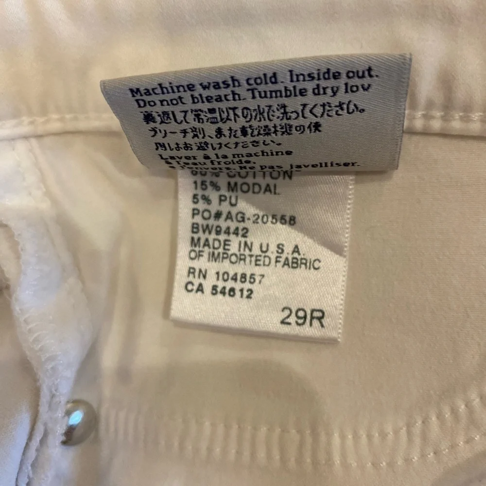 AG Jeans ‘The Stilt Crop’ White Denim Cigarette Pants - Picture 7 of 7